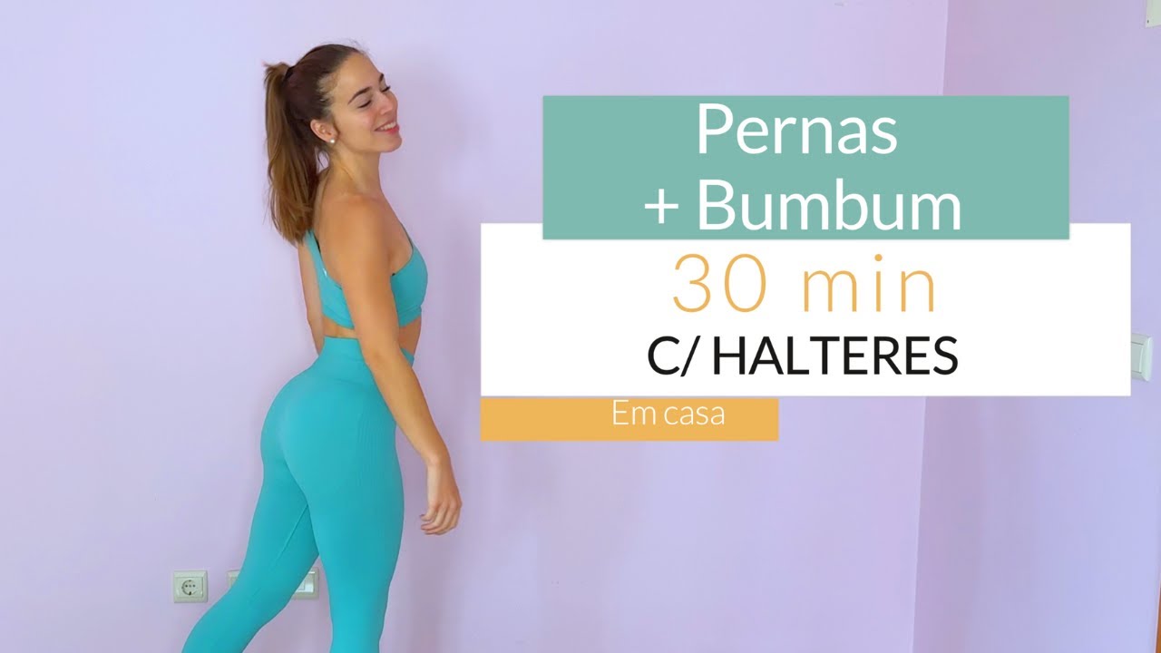 DIA 9: 30 MIN Pernas + Bumbum em Casa | C/ HALTERES