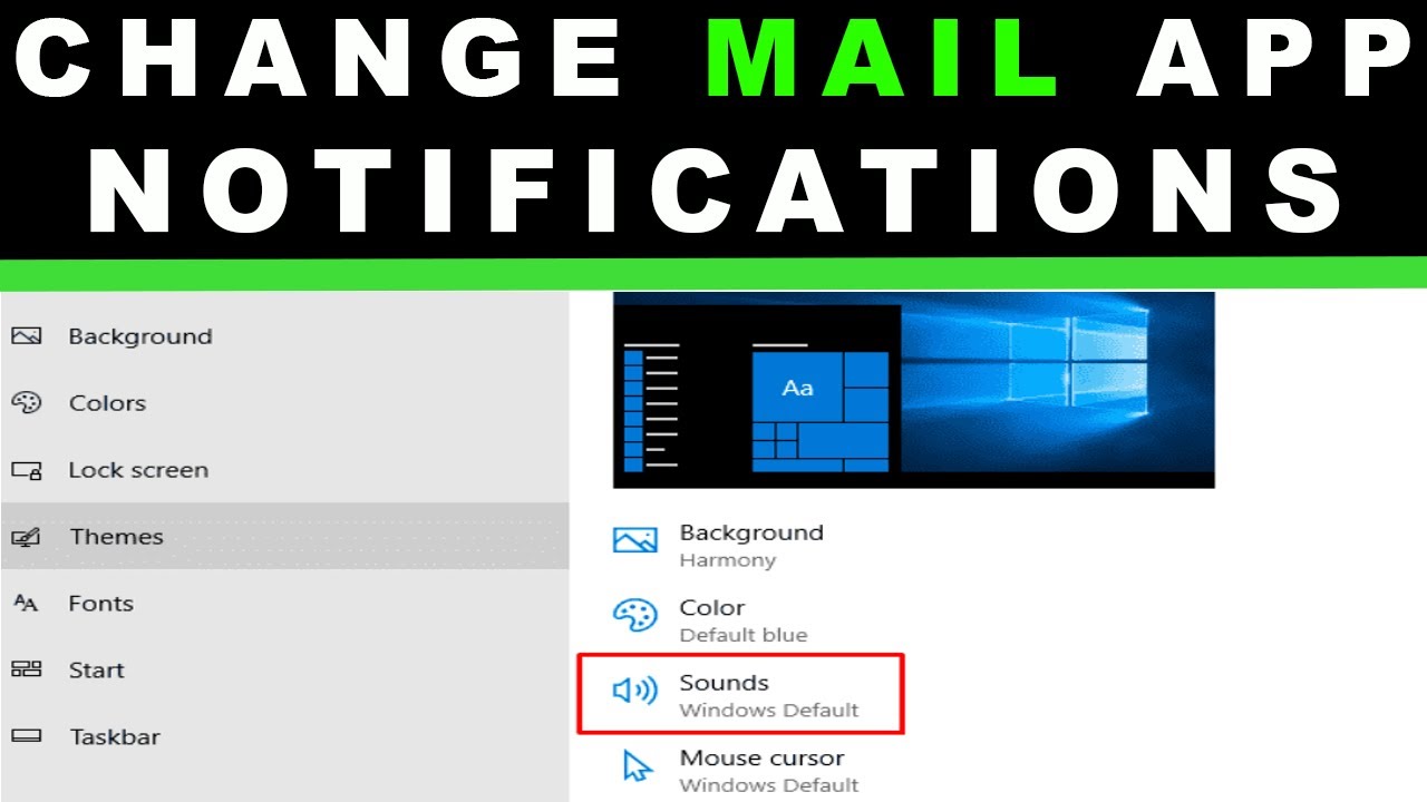 Change mail app notification sound in Windows 10