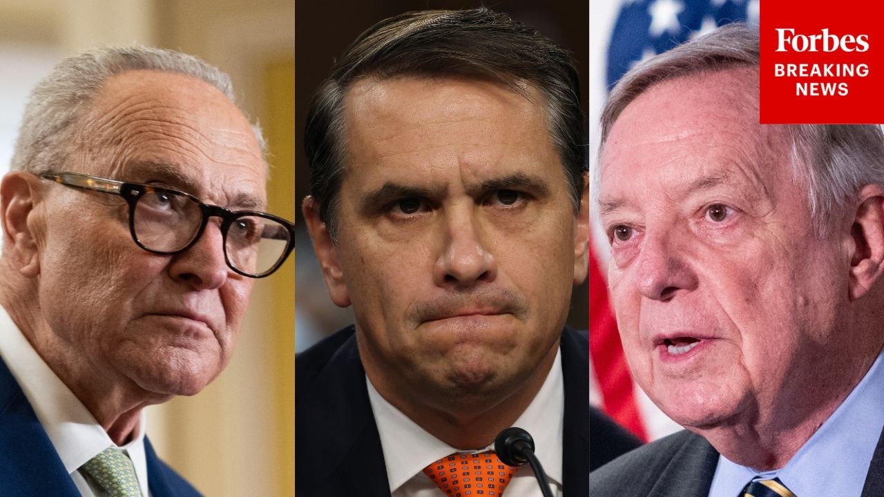 JUST IN: Dick Durbin, Chuck Schumer Host Press Briefing About Todd Blanche With Epstein Survivors