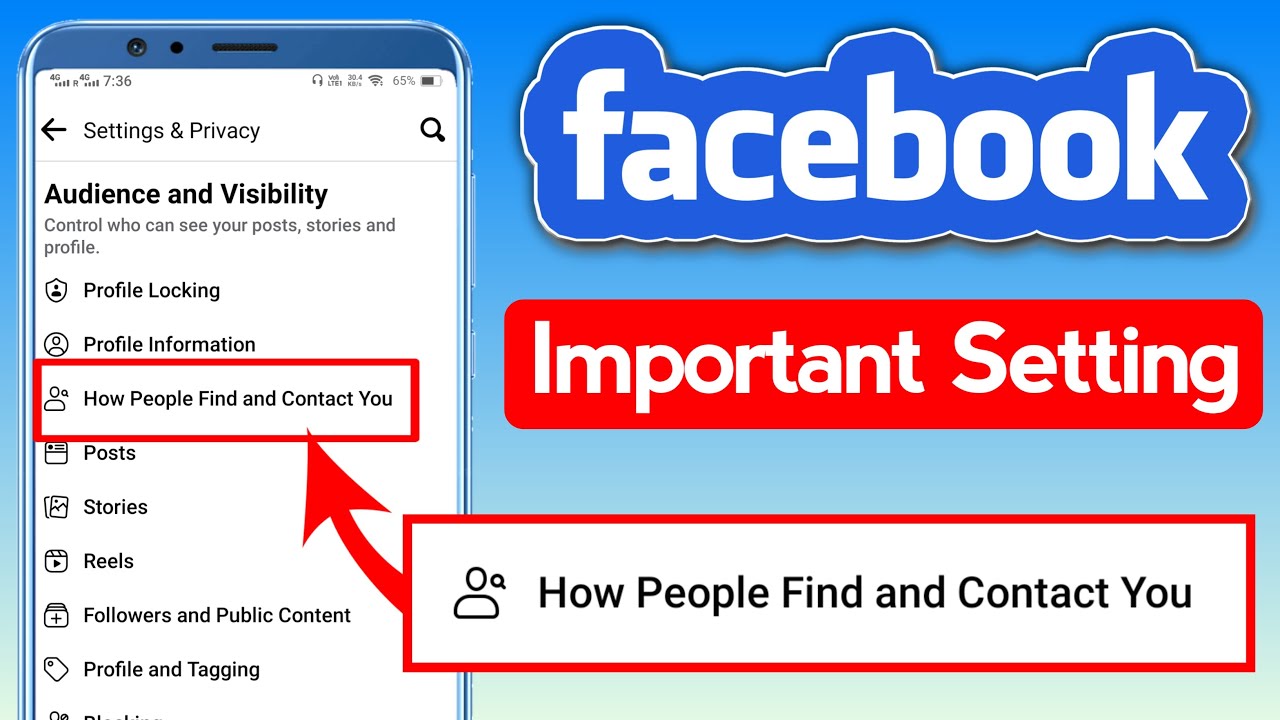 How people find and contact you on Facebook | Facebook most important Setting