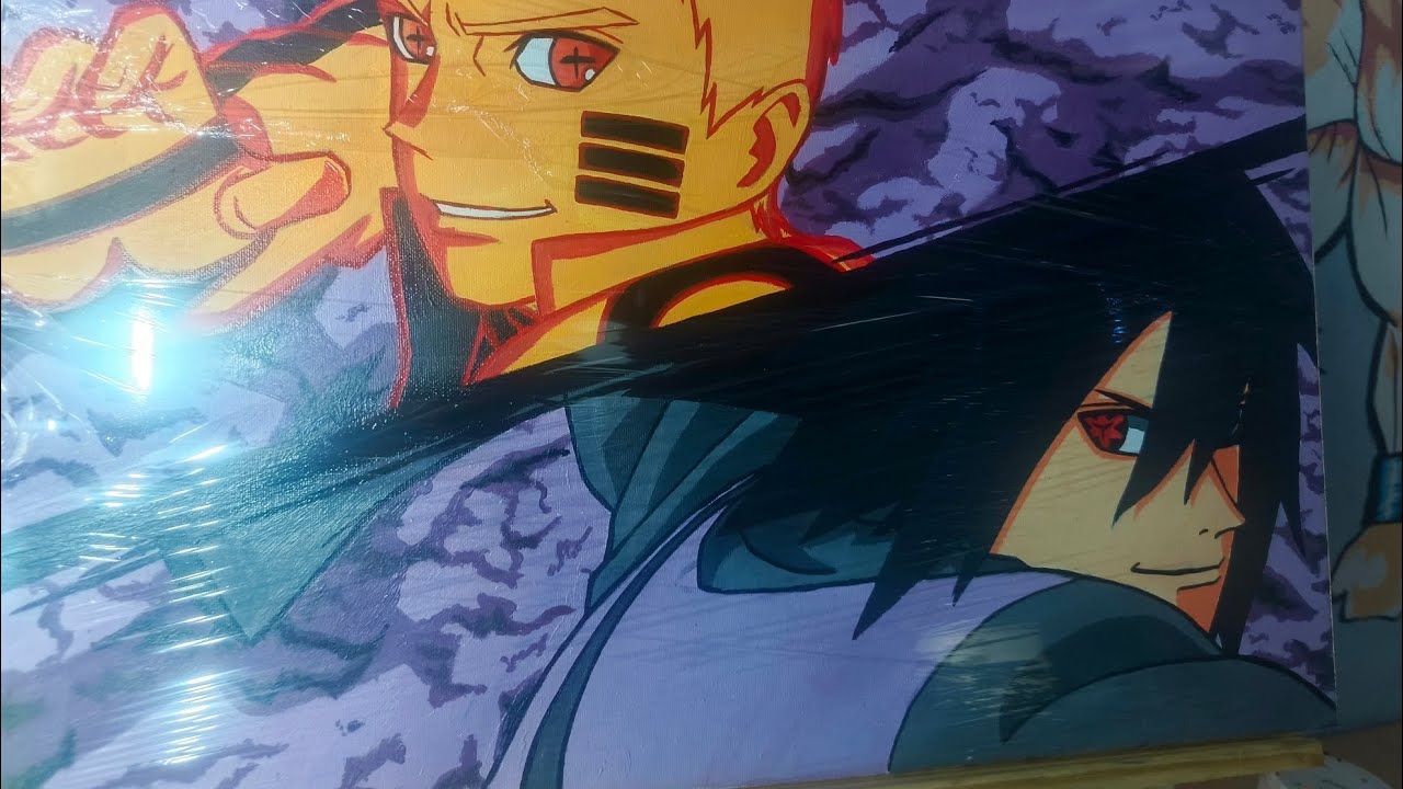 Pintando a Naruto y Sasuke Lienzo grande ✨ 