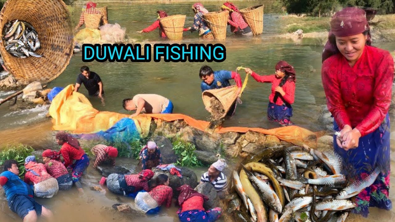 DUWALO FISHING IN AADHIKHOLA RIVER // FISHING IN 🇳🇵BUDUNA MACCHA,KATLE MACCHA,BAAM MACCHA