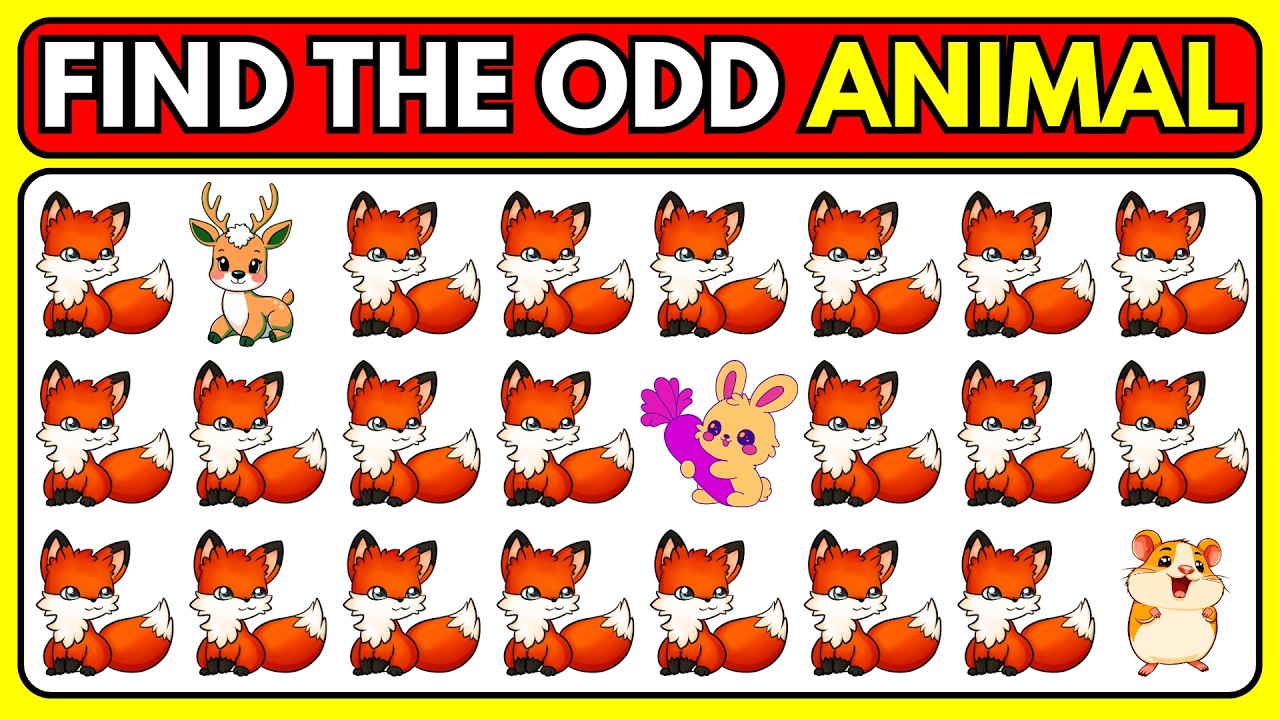 Find the ODD One Out – Animal Edition 🐯 | Easy, Medium, Hard – Level 99 | Mindful Mosaic 2.0