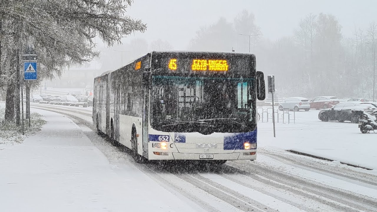 bus spotting TL lignes 44, 45 et 46 à Epalinges sous la neige