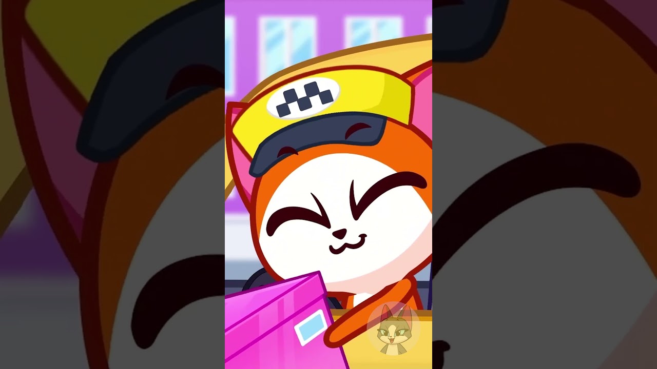 🚕Wheels on the Taxi 🚗Car Stories 😻Purr-Purr #shorts #forkids #carstories #taxi #driving #road #jobs