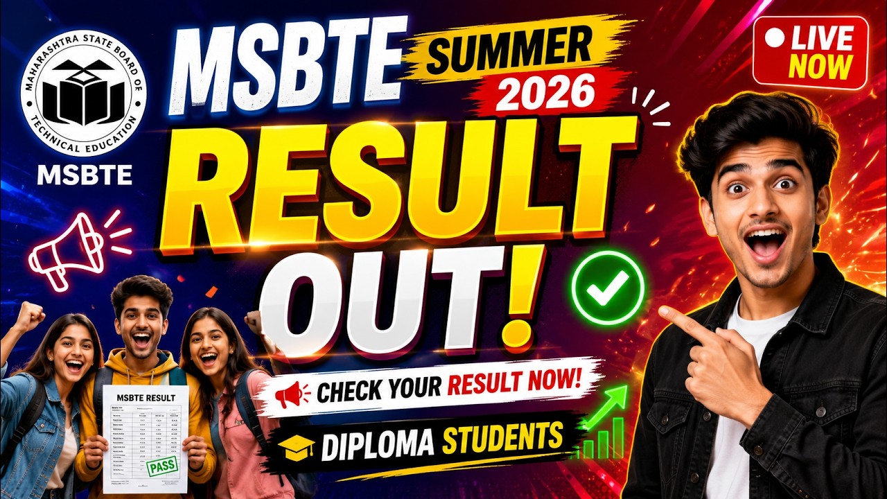 DIPLOMA (MSBTE) SUMMER 2026 RESULT OUT | JR Engineering & Diploma |