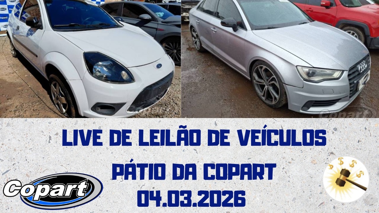 LIVE DE LEILÃO DE VEÍCULOS NO PÁTIO DA COPART 04.03.2026