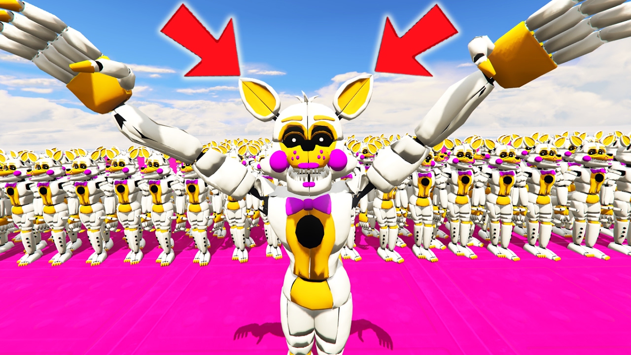 LOLBIT ARMY IN GTA 5! (GTA 5 Mods FNAF Funny Moments)