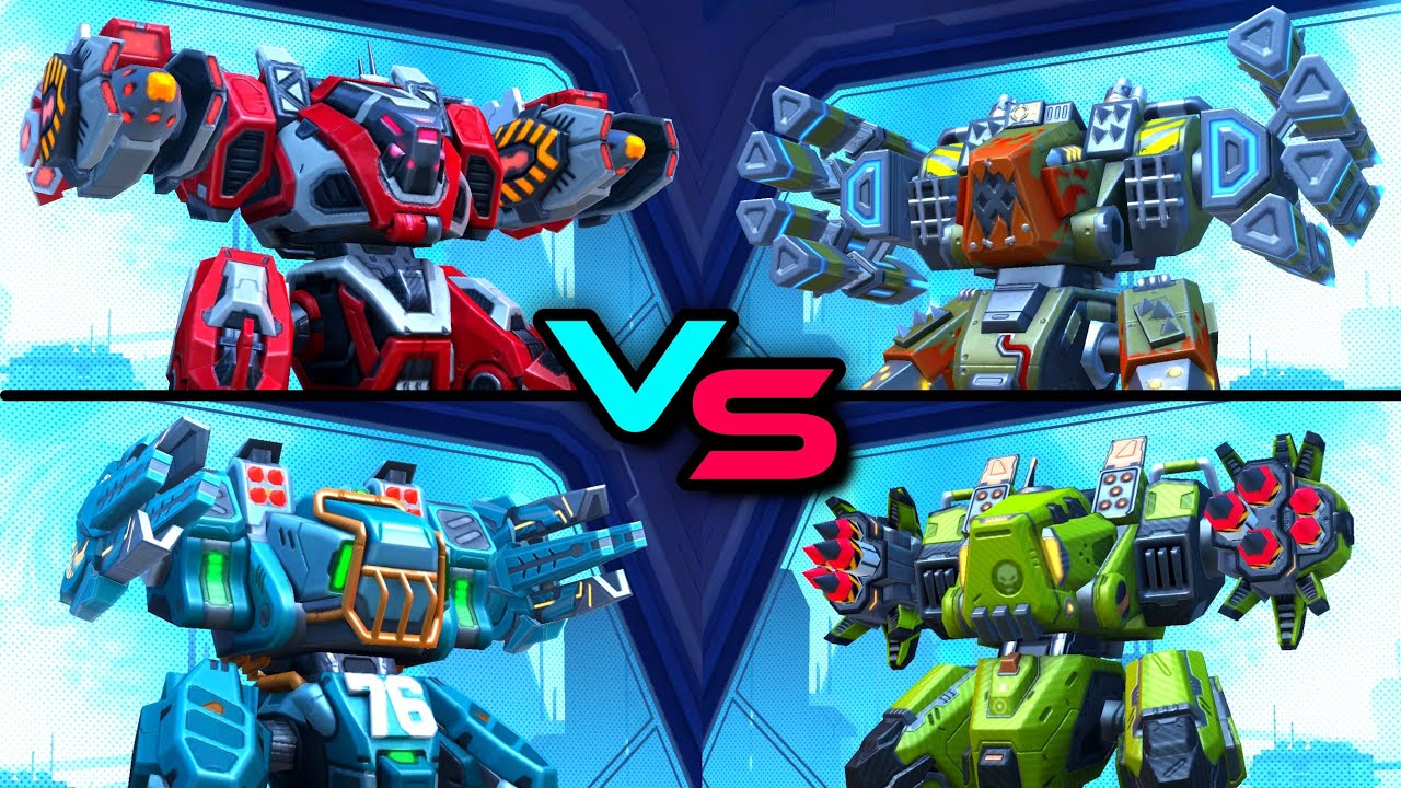 Gatecrasher & Savant 16 VS Disc Launcher VS Helix Rack VS Javelin Rack - Mech Arena Robots
