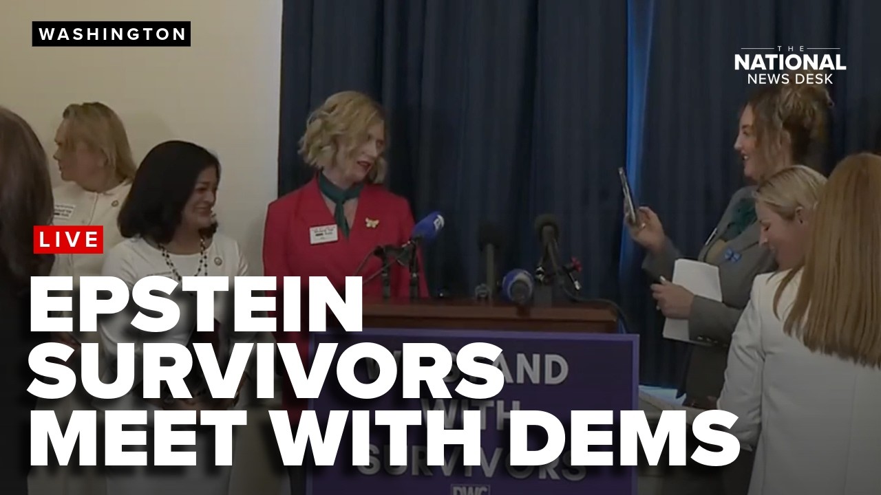 Press conference with Epstein survivors