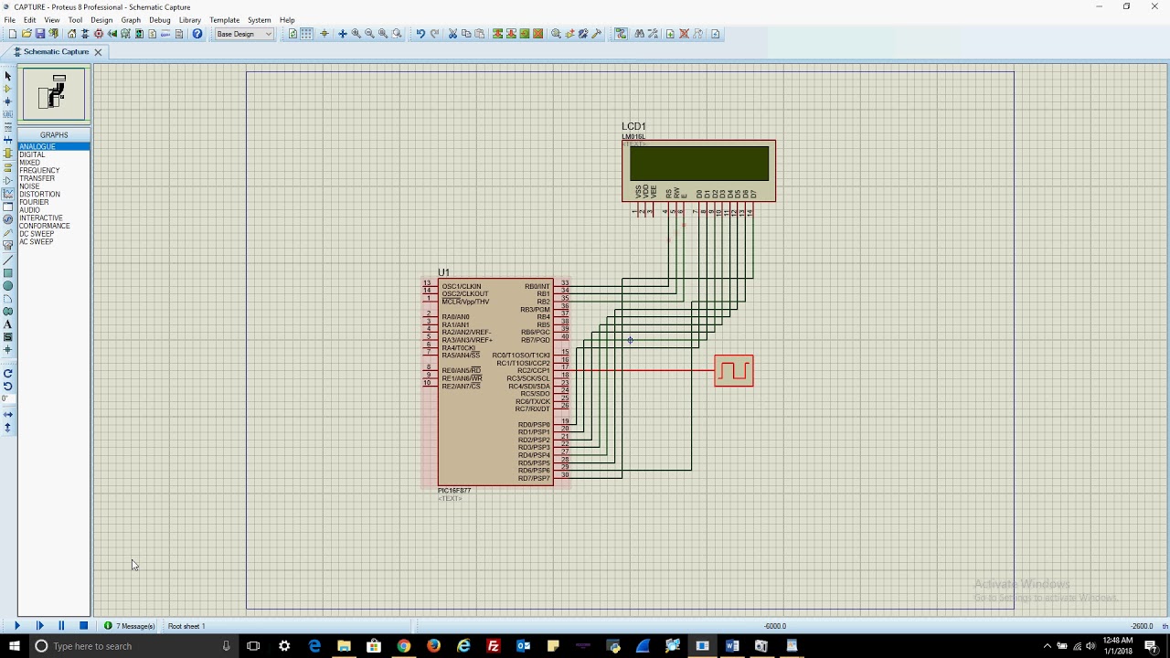 Proteus simulation to capture the frequency of square wave using PIC 16f877a