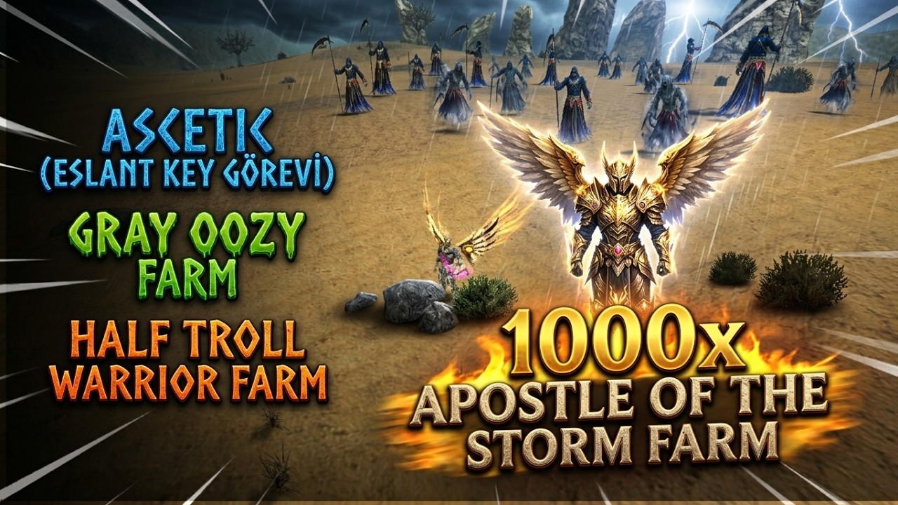 1000x APOSTLE OF THE STORM FARM - ASCETIC (ESLANT KEY G&Ouml;REVİ) / KNIGHT ONLINE / ZERO #6