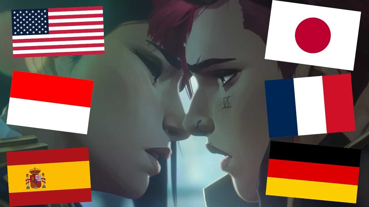Arcane Season 2: Caitlyn & Vi Love Scene in multiple languages | ENGLISH, JP, FR, & MORE!