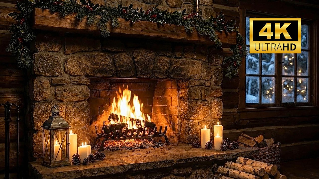 [NO ADS] 🔥 Cozy Cabin with Crackling Logs | Relaxing Fire Sounds for Deep Sleep & Stress Relief