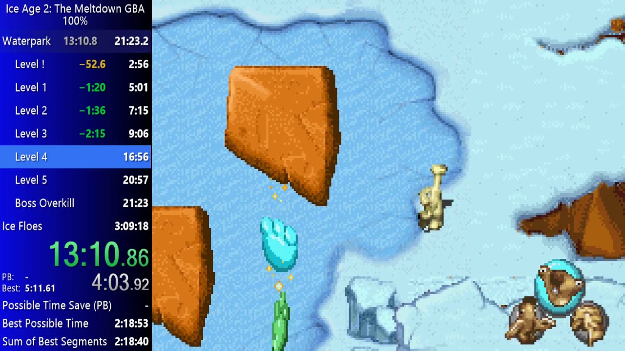 Ice Age 2 GBA 100% Speedrun in 2:33:39 retimed 2:33:29 (Emu)