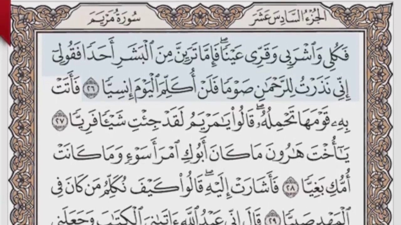 القرآن الكريم بالصفحات صوت وصورة ص/ 307 الشيخ محمود خليل الحصري بمد المنفصل