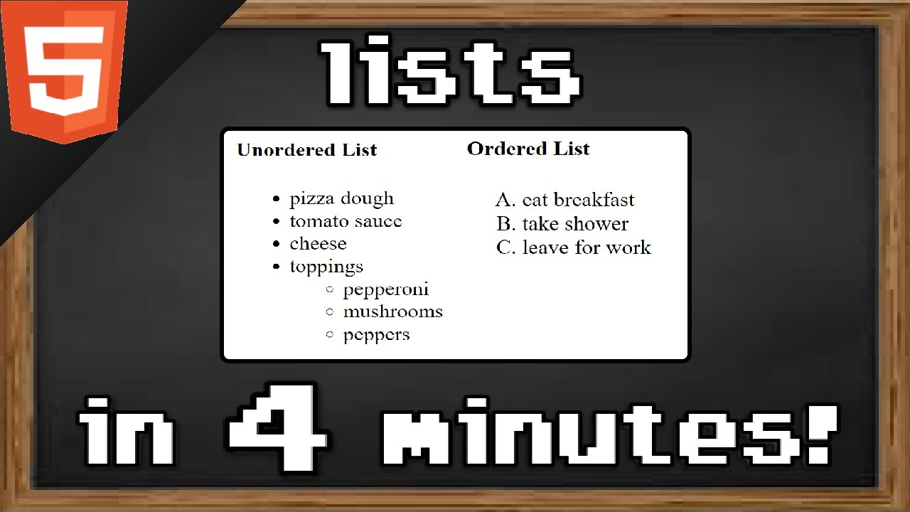 Learn HTML lists in 4 minutes 📋