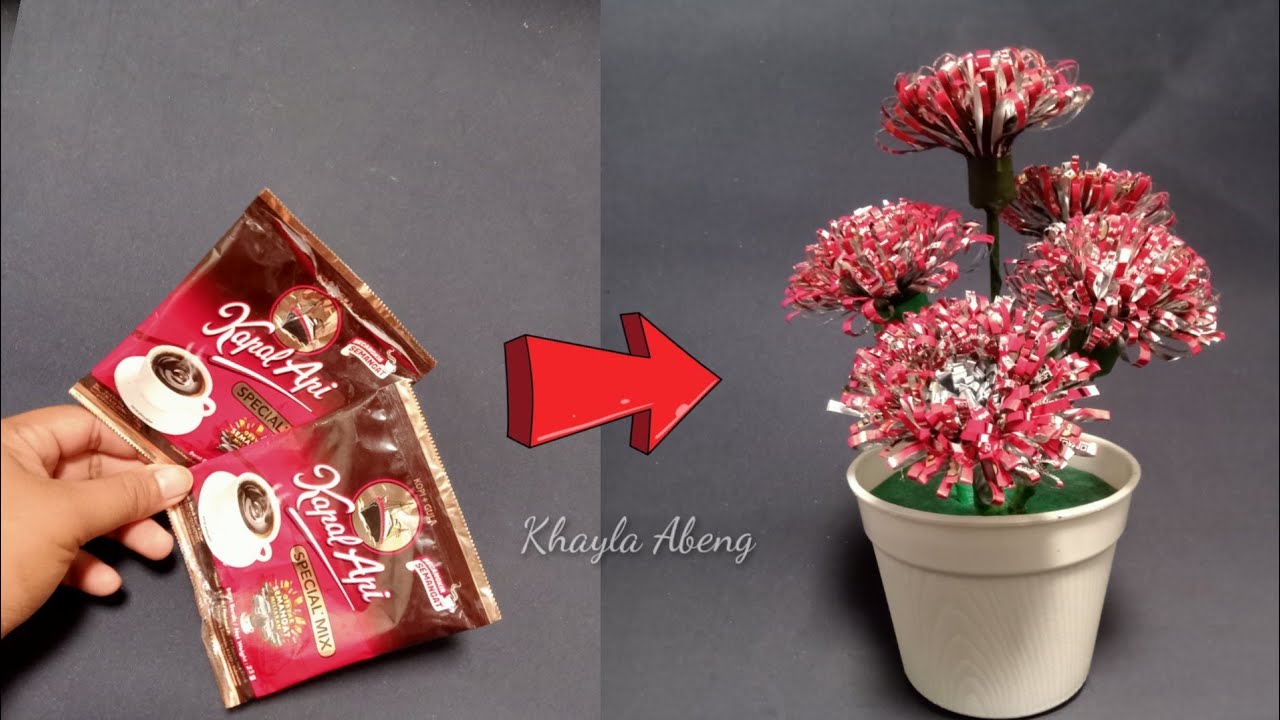 Cara Membuat Bunga‼️ Dari Bungkus Kopi‼️