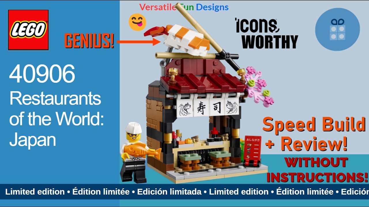 😋🍣LEGO Limited Edition Restaurants of the World Japan 40906 Speed Build/Review WITHOUT INSTRUCTIONS!
