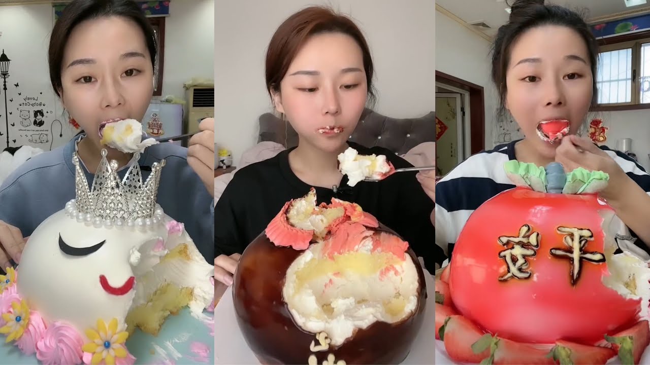 ASMR MUKBANG - MUKBANG SOUND - WHOLE CREAMY CAKE EATING