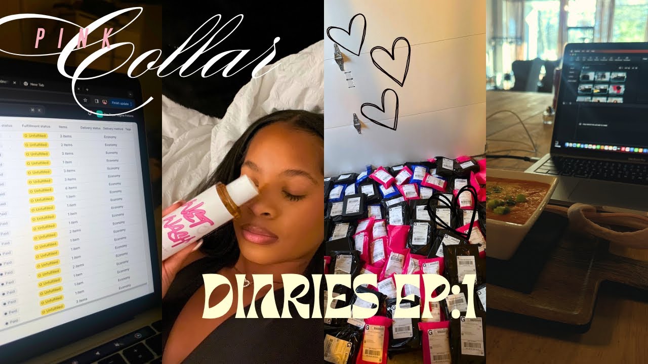 Pink Collar Diaries EP:1🎀| Realistic day as an Entrepreneur. Coffee shop runs, packaging orders, etc