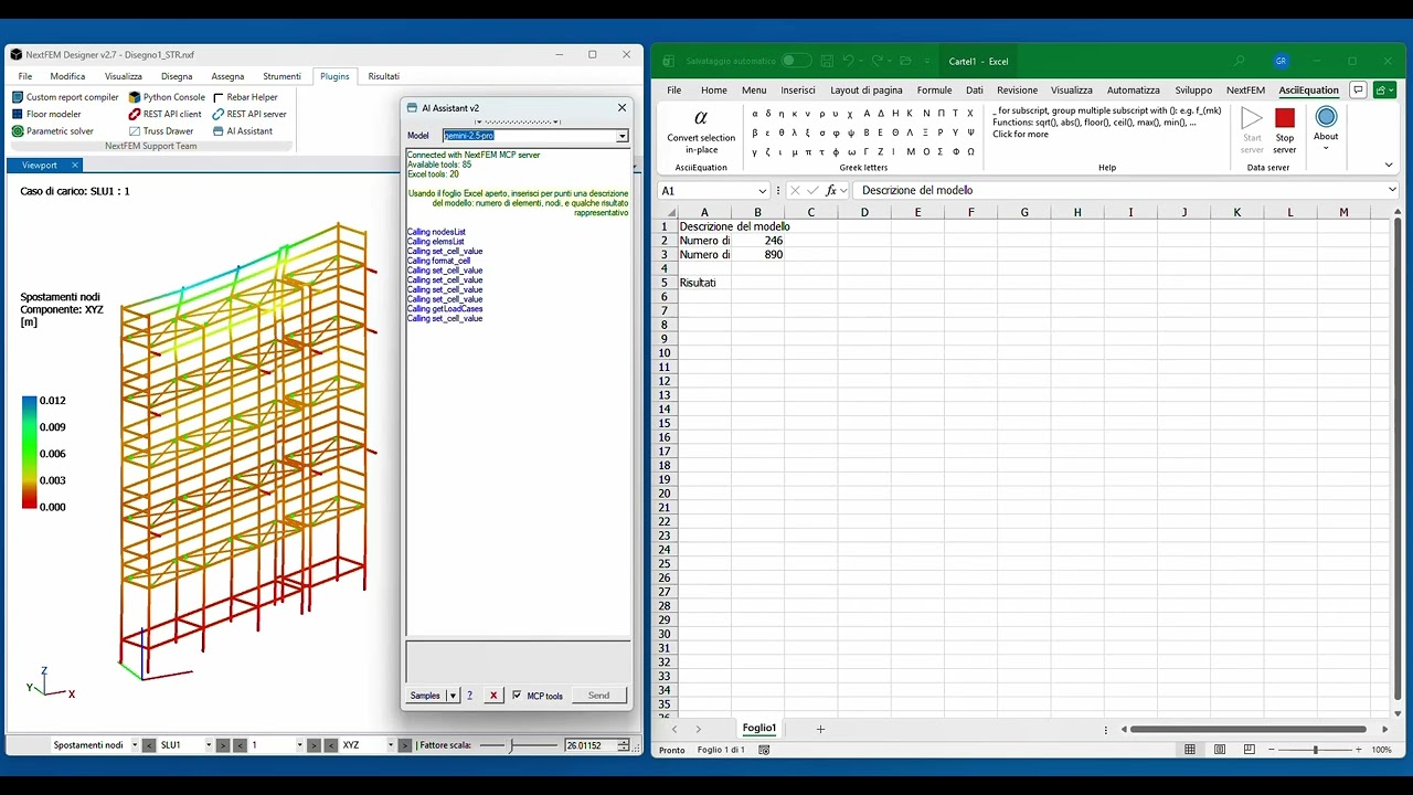 NextFEM Designer with AI and Excel tools