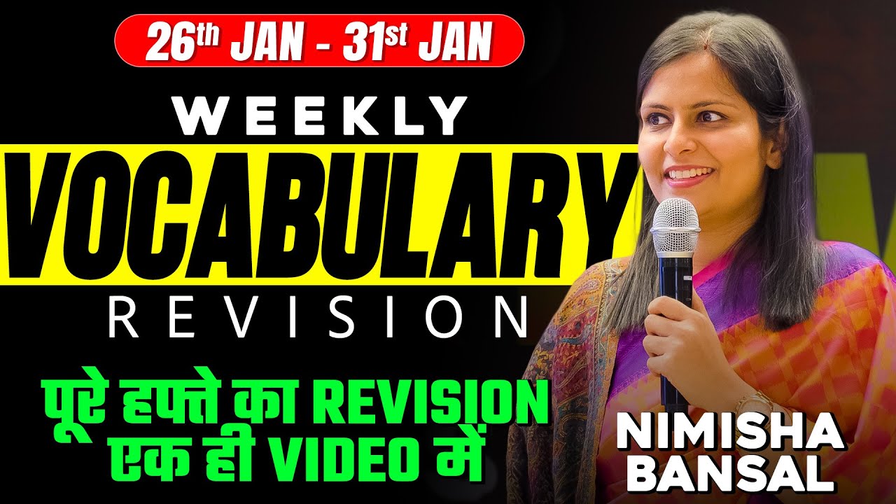 ✅ Weekly Vocabulary Revision | 26th Jan - 31st Jan | The Hindu Editorial | English | Nimisha Bansal