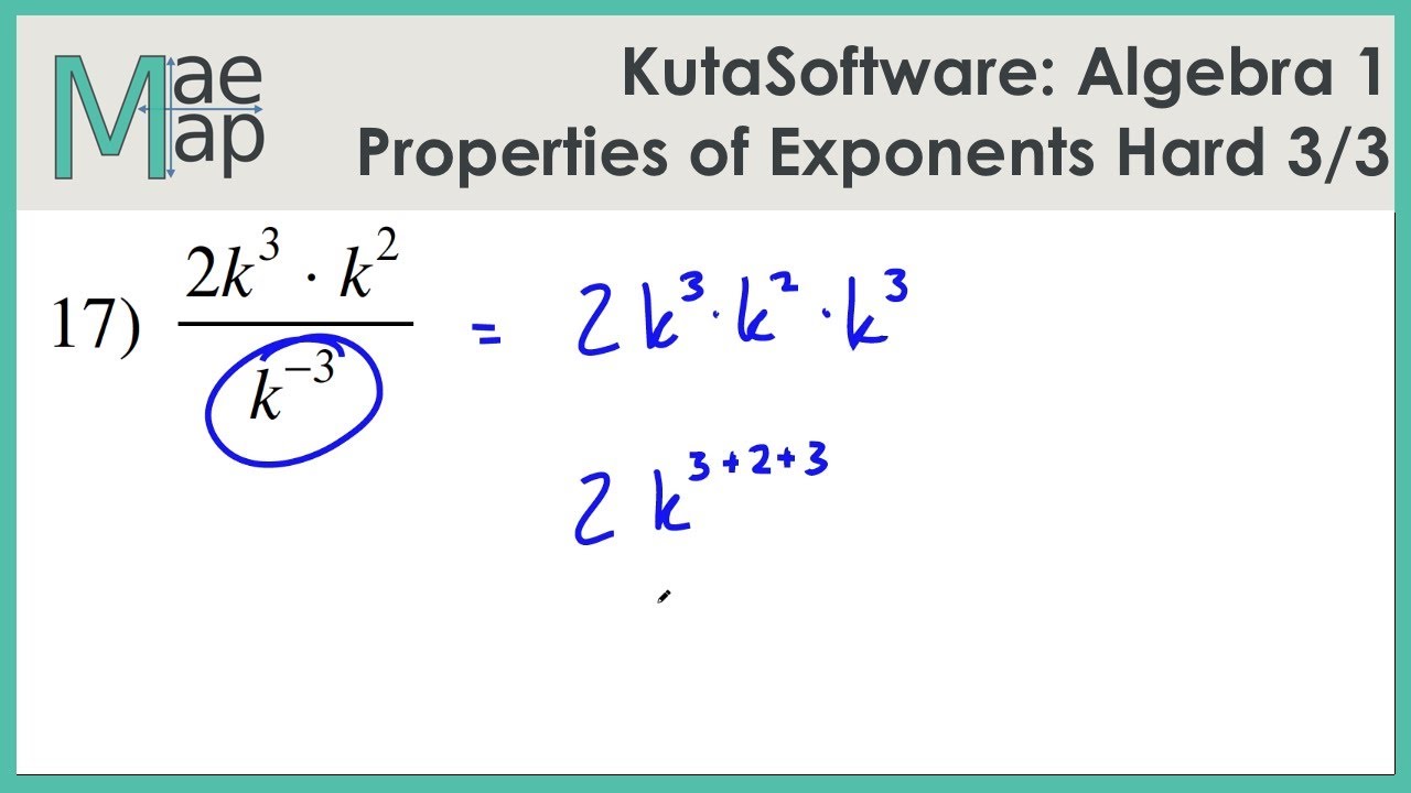 KutaSoftware: Алгебра 1 - Свойства степеней, сложная часть 3
