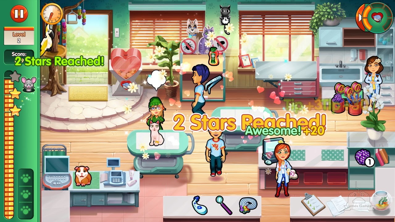 Dr. Cares - Amy's Pet Clinic #3 Level 2 Memories 🎮 James Games