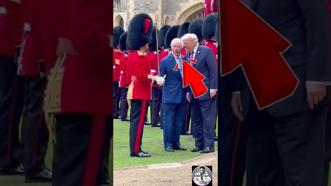 Funny moment as the King tells President Trump to 'watch the sword!' at the end of the Guard #trump