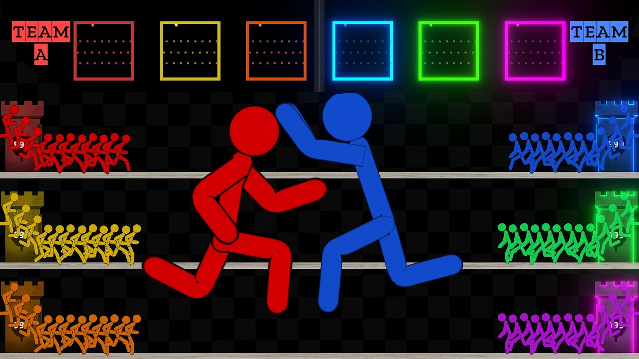 Stickman 3v3 Bridge Clash Battle Fight