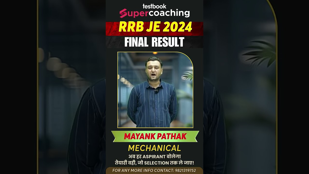 ✨Congratulations for RRB JE 2024 Final Selections 