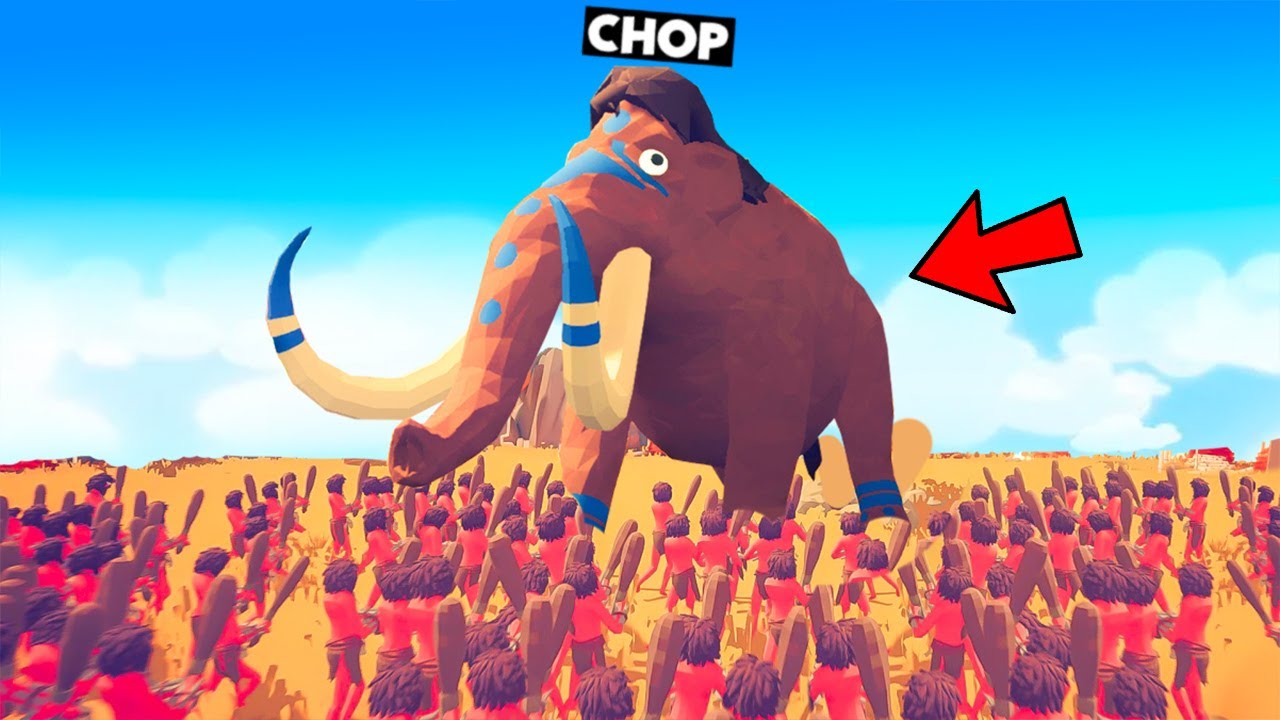 GIANT MAMMOTH VS 1000 PEOPLE ARMY IN BATTLE