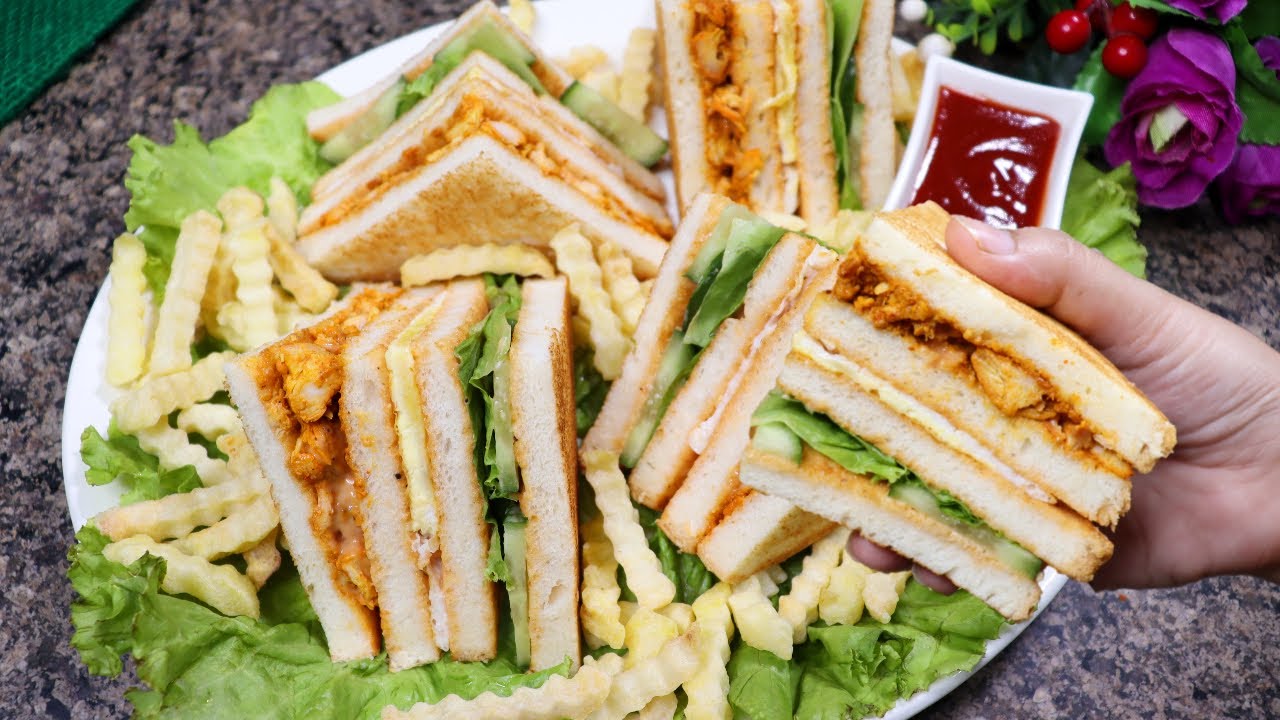 This is The Most Tastiest & All Time Favorite Sandwich❗ Tikka Club Sandwich By Tasty Food With Maria