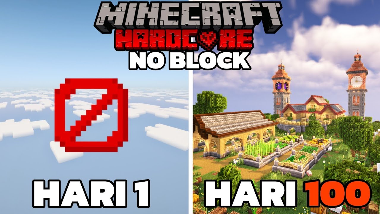 100 Hari Minecraft Hardcore No Block