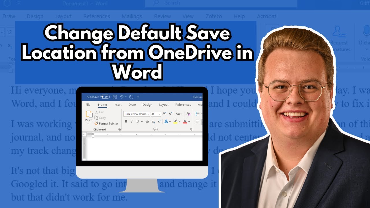Изменить место сохранения по умолчанию из OneDrive в Word