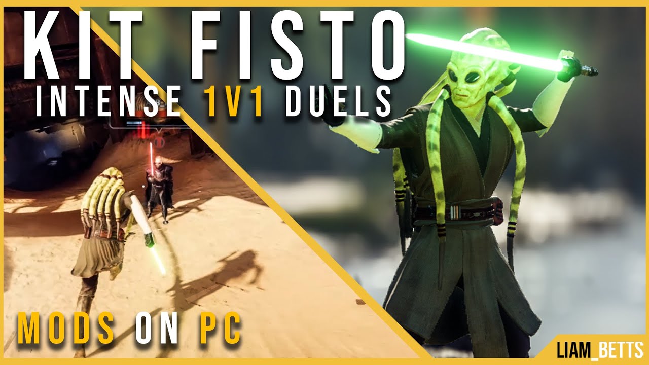 Star Wars Battlefront 2 - Kit Fisto - Intense 1v1 Lightsaber Duels - Mods on PC!!!