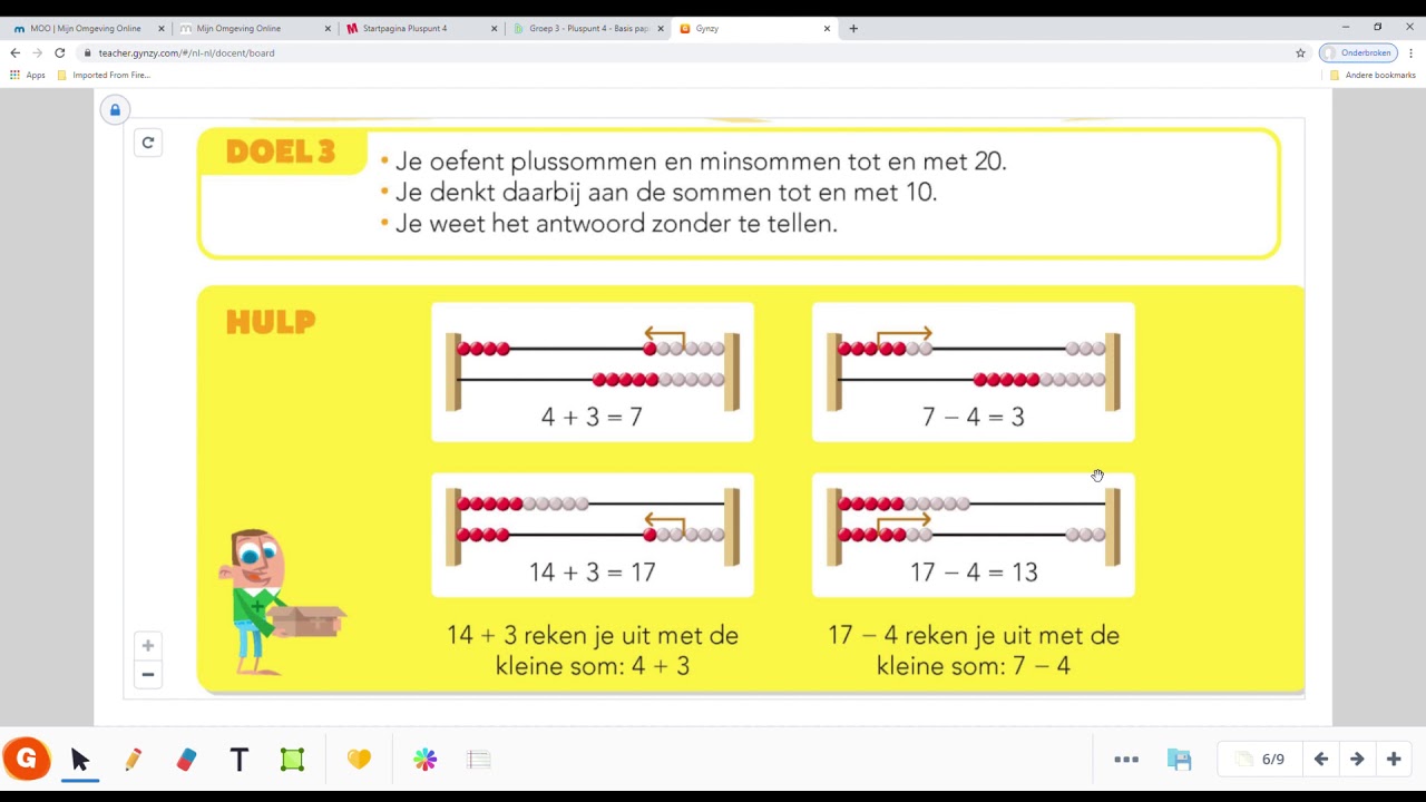 pluspunt 4 groep 3 blok 9 doel 3 optellen en aftrekken tm 20 met kleine som