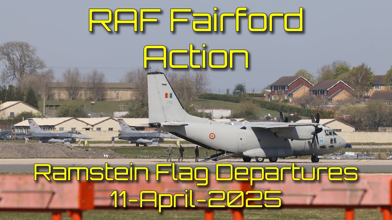RAF Fairford Action, Exercise Ramstein Flag departure day, F16s, A400s Hercules and Spartan 11-04-25