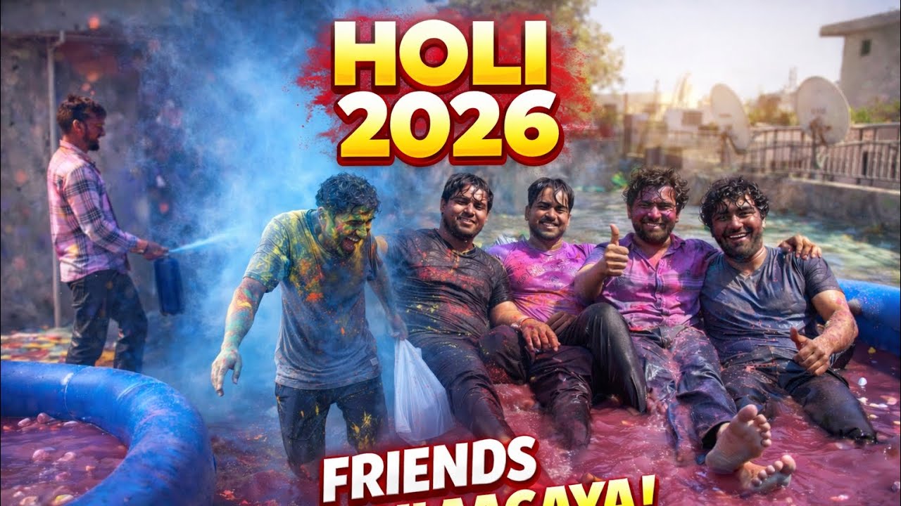 Holi 2026 Pool Party With Friends 💦🔥 | Mja Hi Aagaya 😂 Rooftop Holi Celebration 