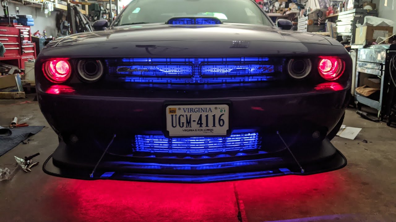2016 Dodge Challenger demon eyes grill led  and under glow DIY