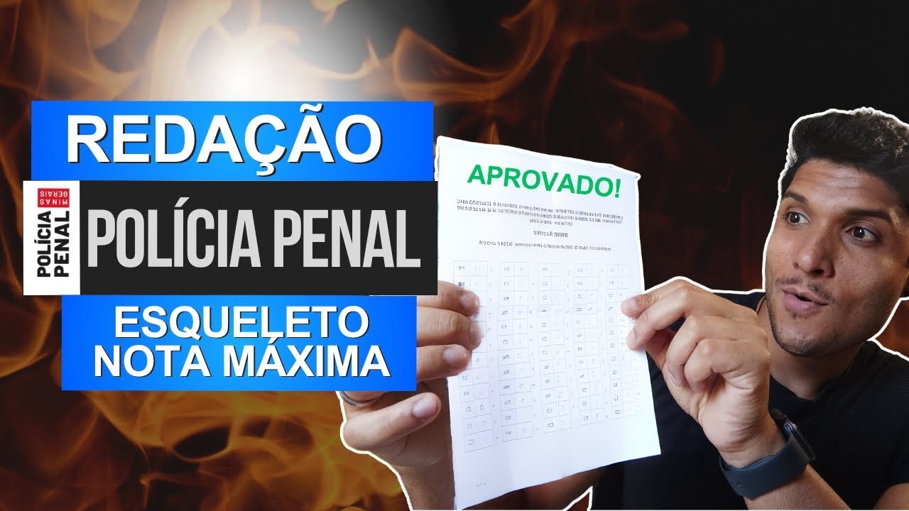 Esqueleto de Reda&ccedil;&atilde;o Nota M&aacute;xima - PPMG - Concurso Pol&iacute;cia Penal MG