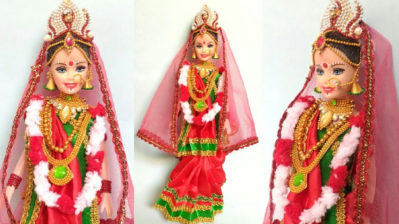 Gorgeous Bengali Bridal | Bengoli Saree Drepping | Doll Makeup | Creative Craft | By Punekar Sneha