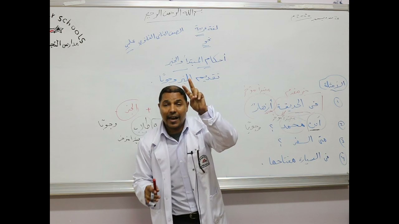 مادة اللغة العربية للصف الثاني الثانوي العلمي/    نحو -  درس تقديم الخبر وجوباً