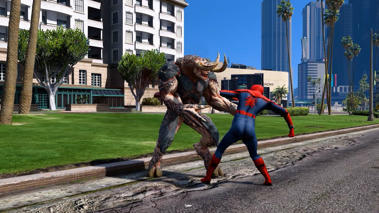 Spider-Man vs Bull Monster – Savage Beast Battle in GTA 5! 🕷️🐂🔥