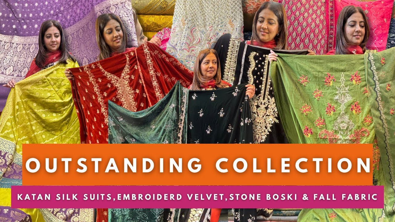 Stunning Kattan Silk Suits|Embroidered Velvet New Collection|Stone Boski |Semi Formal Fabric 💕