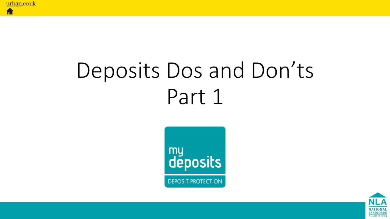 Deposit Do’s and Don’ts part 1: Deposit Registration