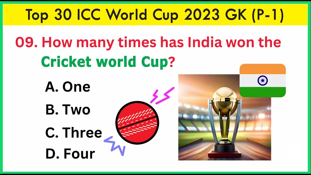 World Cup Cricket 2023 | World Cup 2023 Quiz | World Cup Highlights | ICC World Cup 2023 GK | Part 1