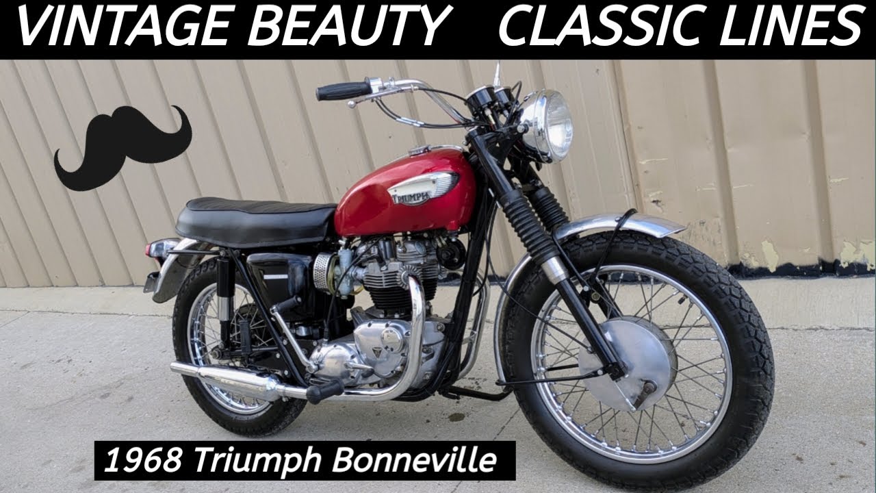 Прекрасный Triumph Bonneville 68-го года выпуска в красном цвете — этот винтажный велосипед — нас...