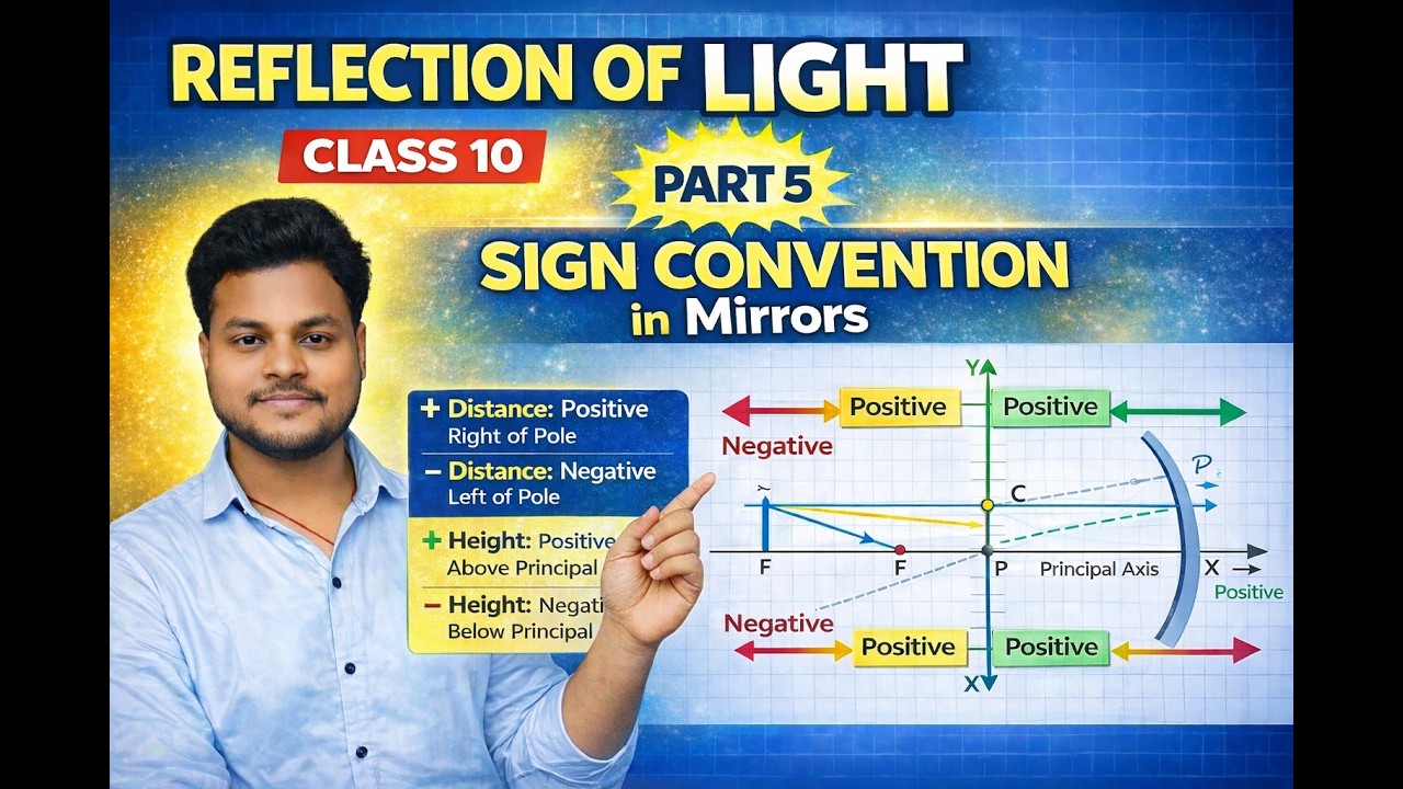 Sign Convention in Mirrors | Class 10 Science Light Chapter | Mirror Formula Explained